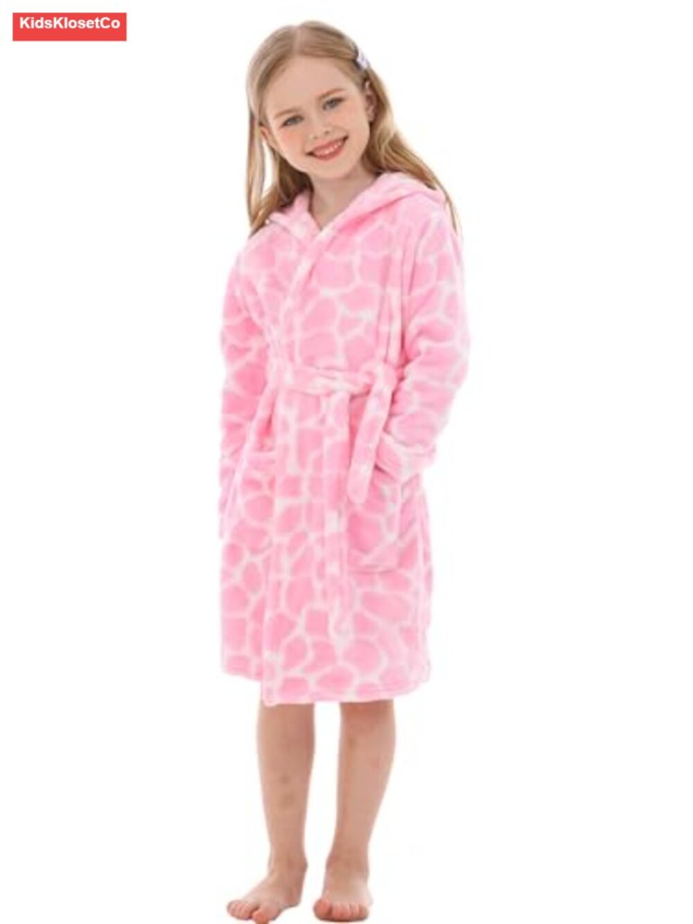Toddler Flannel Bathrobe Hooded Kids Robe Pajamas Sleepwear